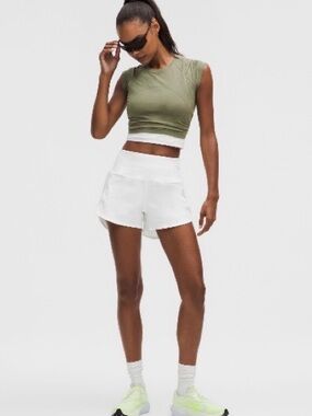 lululemon athletica Speed Up High-Rise Lined Short, 4”, White, Size 8